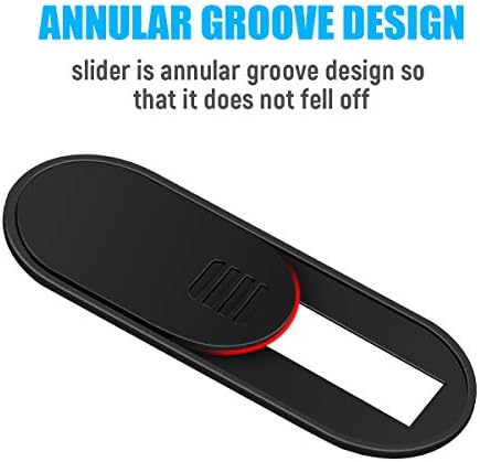 Back view of the webcam slider showcasing the double sided residue free adhesive tape layout.