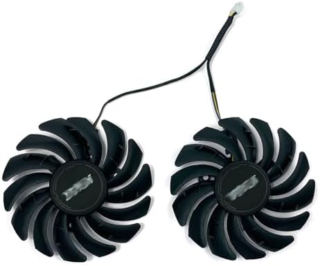 KIKIFAN eighty seven millimeter fan assembly showing the four pin connector cable and reverse side mounting holes.