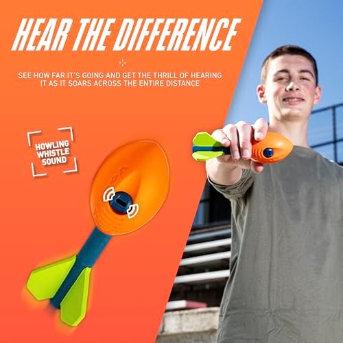 Side profile of the pocket sized soft foam football highlighting the hand grip grooves