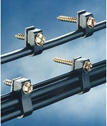 Stanz polyethylene UV protected cable clips being fixed onto a wall setup