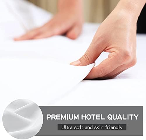 FreshCulture white twin size bedsheet displaying the elegant 4 inch hem piping detail.