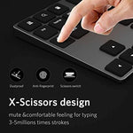 JOYEKY wireless numeric keypad close up highlighting the sleek buttons designed for comfortable typing and data input