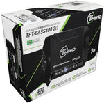 Timpano 400W RMS monoblock subwoofer car amp packaging box displaying authentic brand branding.