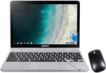 Samsung 12.2 inch convertible laptop folded into tablet mode with the integrated active pen stylus resting nearby