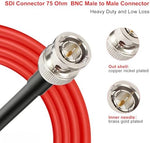 Close-up of the double-shielded high-speed SDI broadcast cable for interference-free signals.