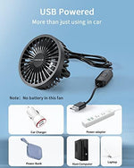 TriPole compact black car fan package contents highlighting the integrated USB power cord