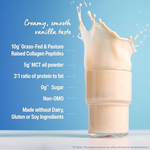Premium imported vanilla collagen peptides supplement side profile
