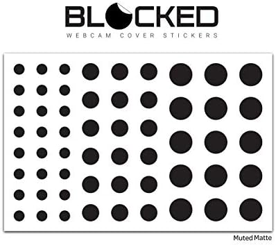 Demonstration of multiple BLOCKED vinyl privacy stickers stacked together for enhanced grip and easy removal