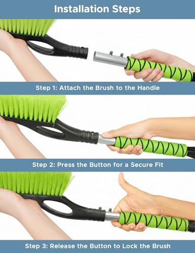 Autovir ergonomic non-slip foam grip handle highlighting the comfortable texture for cold weather use.