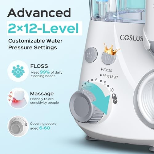 COSLUS oral irrigator 5 jet tips and storage box