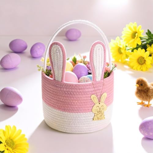 Premium pink nursery storage bin containing festive colorful items
