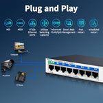 Back view of Goalake Ethernet switch with wall mount