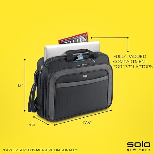 Solo Empire 17.3 Inch Laptop Briefcase, TSA Friendly, Black/Grey - Image 4