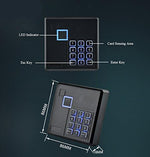 Rear view of the electronic door entry keypad showing the wiring configuration layout for security panel connection.