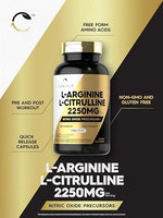 Close up of Carlyle L-Arginine L-Citrulline capsules