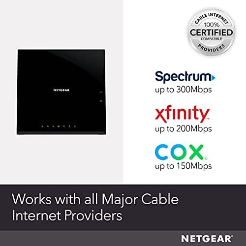 NETGEAR DOCSIS 3.0 cable modem router combo angled side profile showcasing the sleek space-saving design