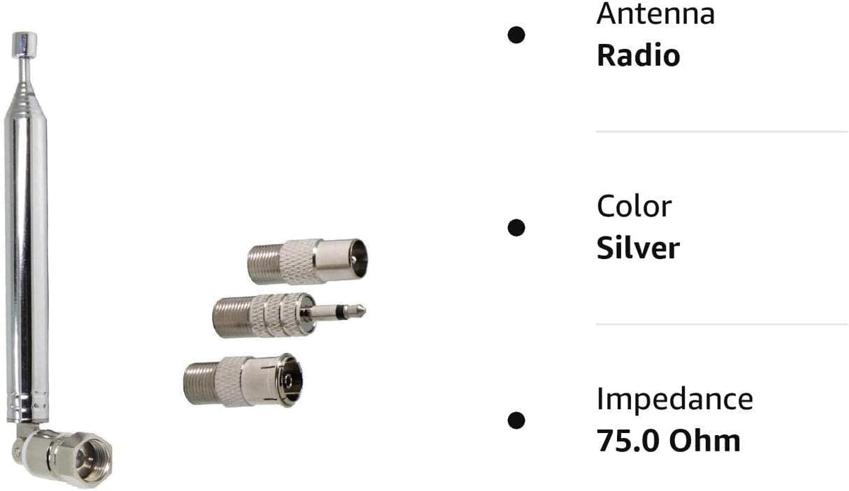 FM Radio Antenna, Ancable Indoor FM Telescopic Antenna 75 Ohm F Type Male - Image 5