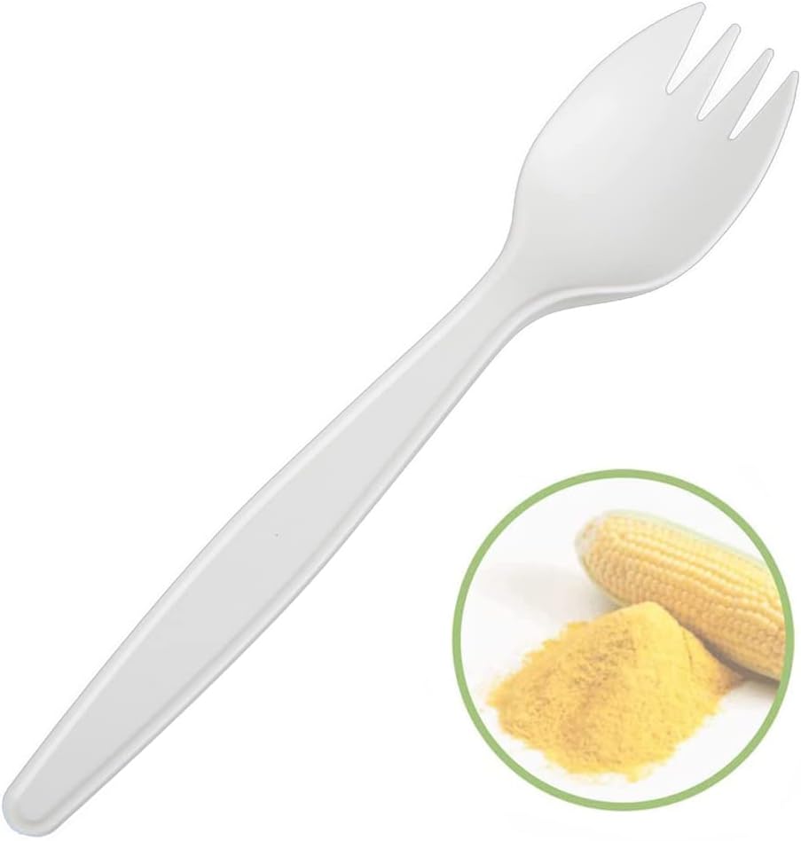 Mavere reusable sporks fifty piece box front view eco friendly utensils