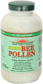 Y.S. Organic Bee Farms whole granules bottle showcasing the low moisture raw superfood look