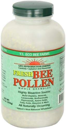 Y.S. Organic Bee Farms whole granules bottle showcasing the low moisture raw superfood look