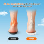 Ergonomic U-shaped heel design of the Lennoos 4D cloud insoles for foot alignment.