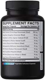 Back label of Dedicad menopause support supplement