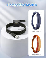 Side angle of the USB pet tracking power cable highlighting its lightweight and compact travel friendly design.