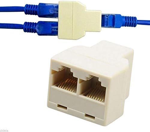 Close up of VizGiz Ethernet 1 to 2 female port adapter