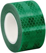Close-up of 3M 3437 reflective safety tape honeycomb prismatic pattern