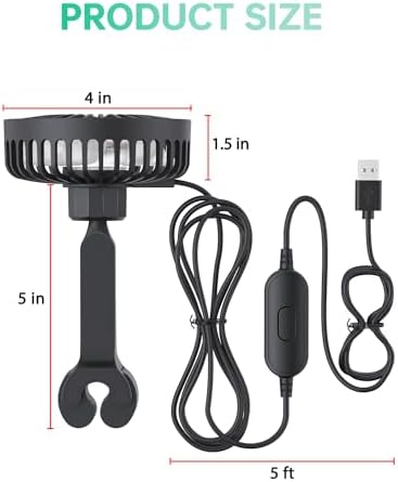 Quiet operation five volt vehicle fan displaying detachable cleanable front cover