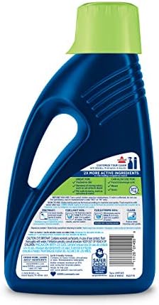 Concentrated pet stain remover for upright machines showing 2X cleaning power label.