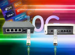Top view of Elfcam 10G SFP+ BIDI module with technical labels