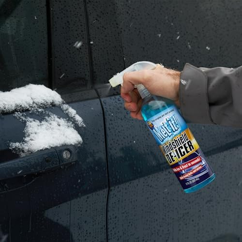 EZR fast acting snow melting liquid restoring clear visibility on a windshield
