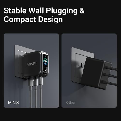 Side view of high speed travel charger showcasing sleek premium matte black finish