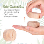 Round beechwood baby memorial storage case details