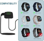 Gltire replacement USB cable attached to the sleek black desktop cradle shown from a profile view.