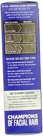 Detailed instructions on Just For Men beard color packaging