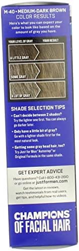Detailed instructions on Just For Men beard color packaging