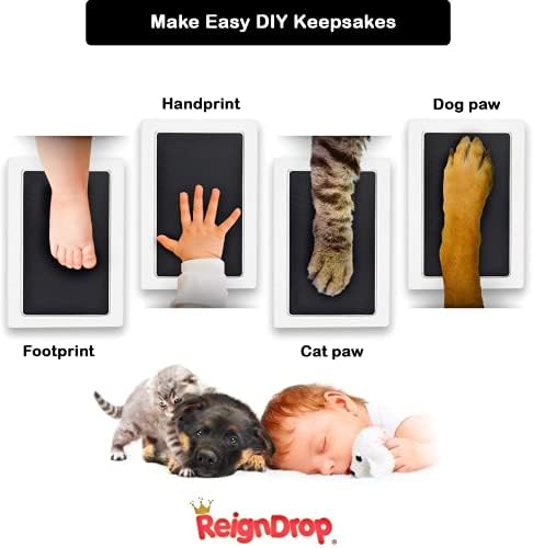 ReignDrop extra large clean touch pad capturing a detailed newborn handprint