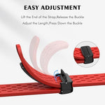 Close up view of the fold over magnetic closure on ISABAKE strap