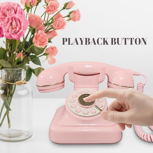 FiayaCom retro telephone guest book with USB cable and accessories