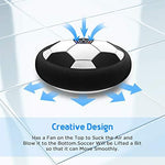 Bottom view of hover soccer ball showcasing battery compartment and fan