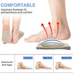 Side view of YLYLXIMA cushioned gel foot sleeves highlighting the arch lift.