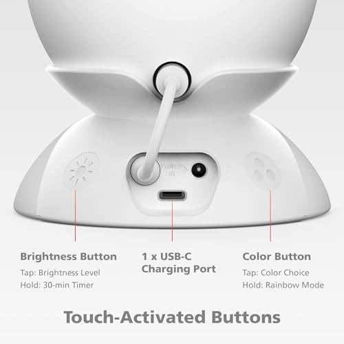 Side angle of the Mission 2-in-1 smart speaker stand highlighting the dedicated USB-C charging port area.