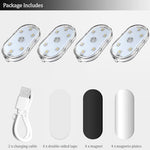 Zosppei automotive interior light kit demonstrating touch control activation by tapping the center lens