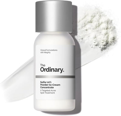 The Ordinary Sulfur 10% Powder-to-Cream Acne Spot Treatment Concentrate, Reduces Pimple Size and Zit Redness, 0.18 Oz - Image 1