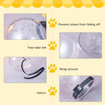Interior view of the non slip silicone paw shoes designed to prevent pet scratches during baths