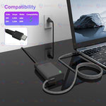 Authentic USA imported laptop power supply showcasing printed technical voltage specifications