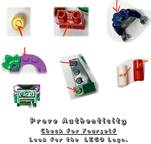 Detailed shot of the red jewel and heart pieces included in this genuine premium building character set.