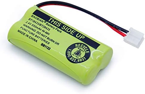 BAOBIAN rechargeable replacement batteries displaying the technical specification label clearly.